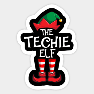 Techie Elf Matching Family Christmas Sticker